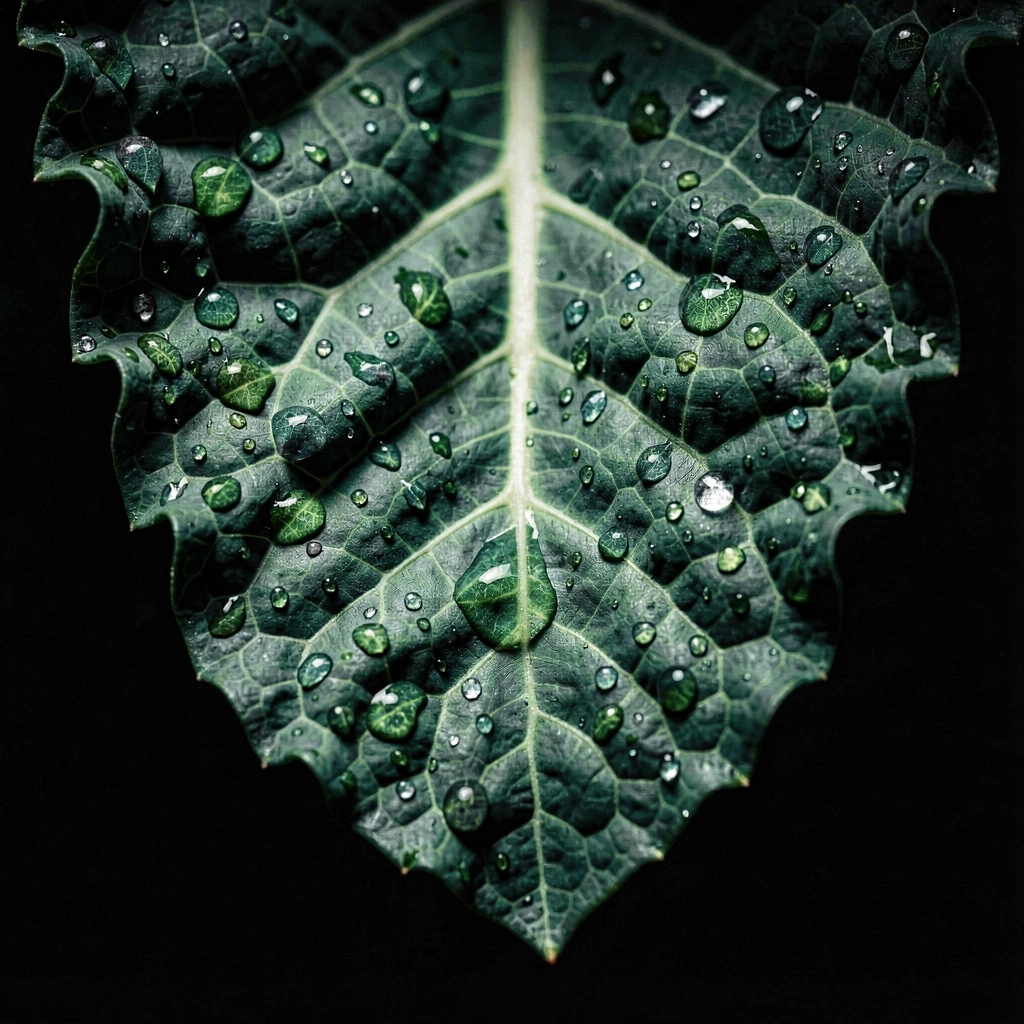 Detalhe de uma folha de couve galega fresca